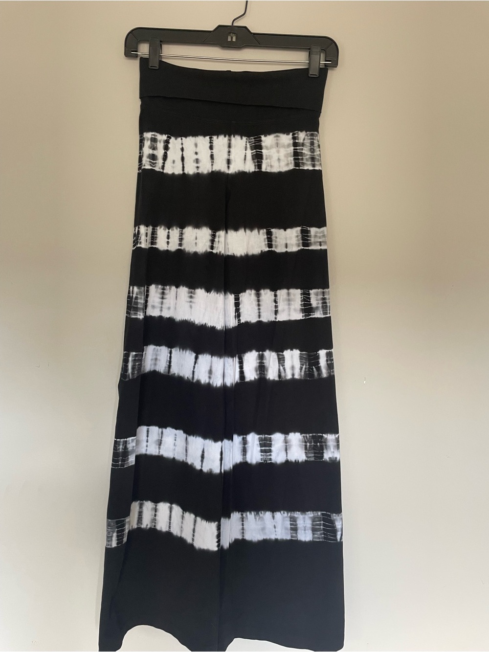 Hard Tail Black & White Tie-Dye Wide Leg Jumpsuit Pants